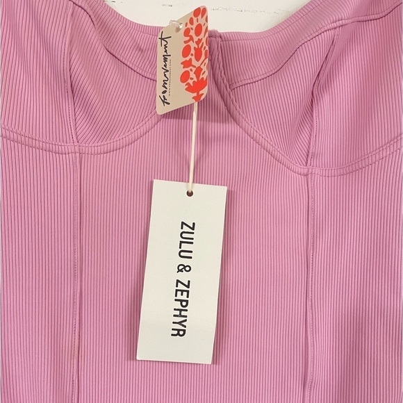 FREE PEOPLE x Zulu & Zephyr Sea Pink Ribbed One-Piece Swimsuit - Picture 4 of 10